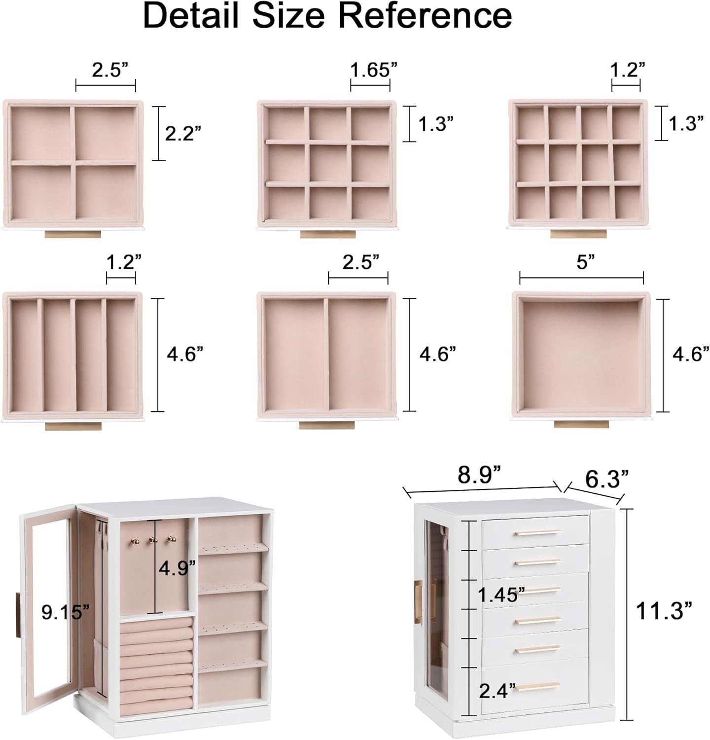 Jewelry Organizer Box with Mirror