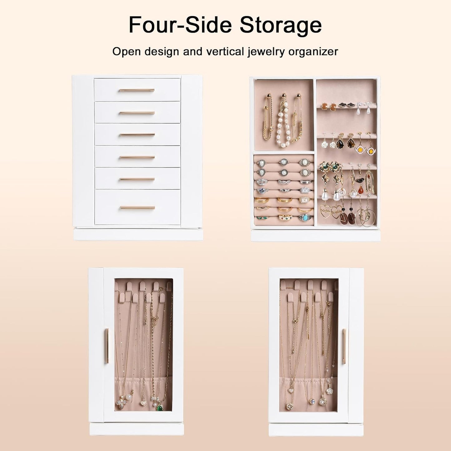 Jewelry Organizer Box with Mirror