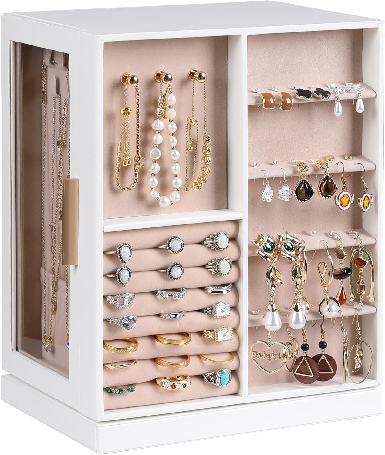 Jewelry Organizer Box with Mirror