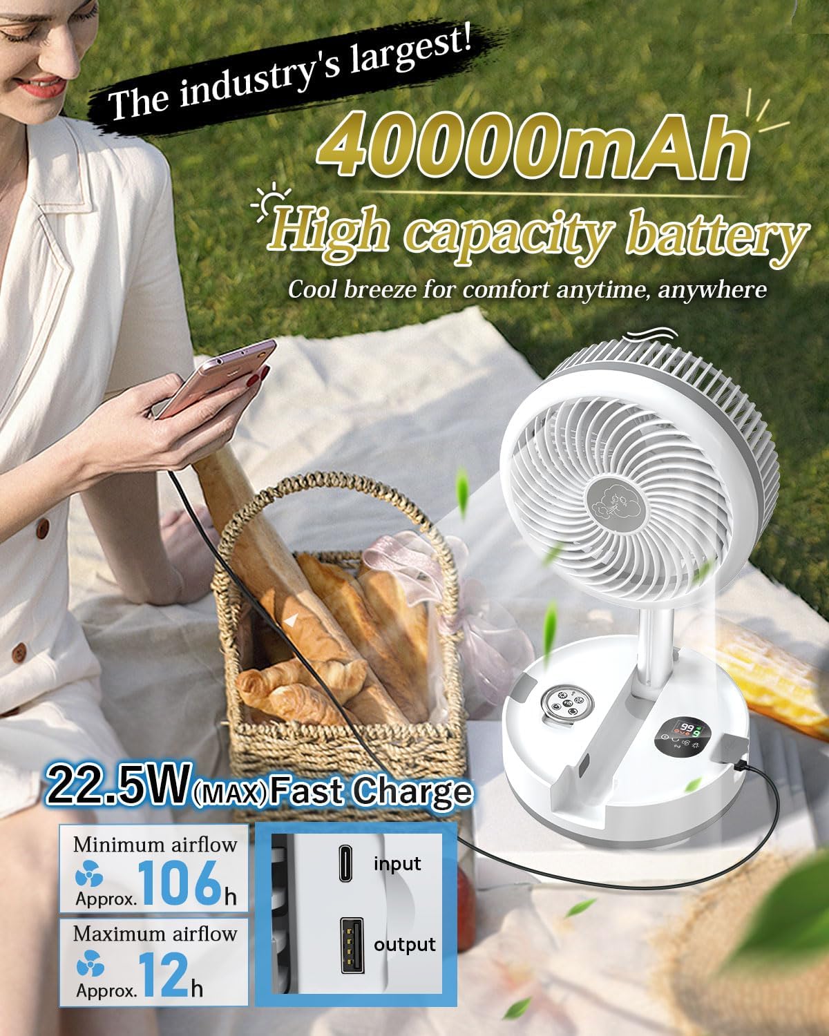 Retractable Mini Desk Fan