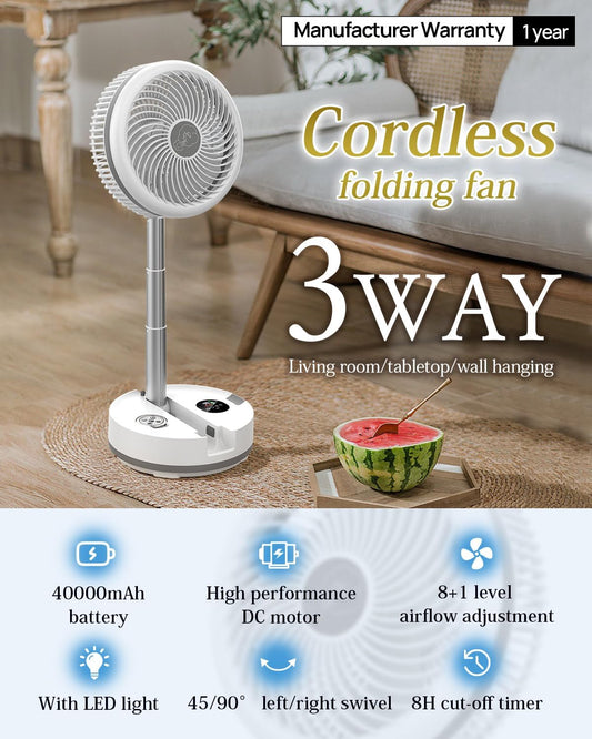 Retractable Mini Desk Fan